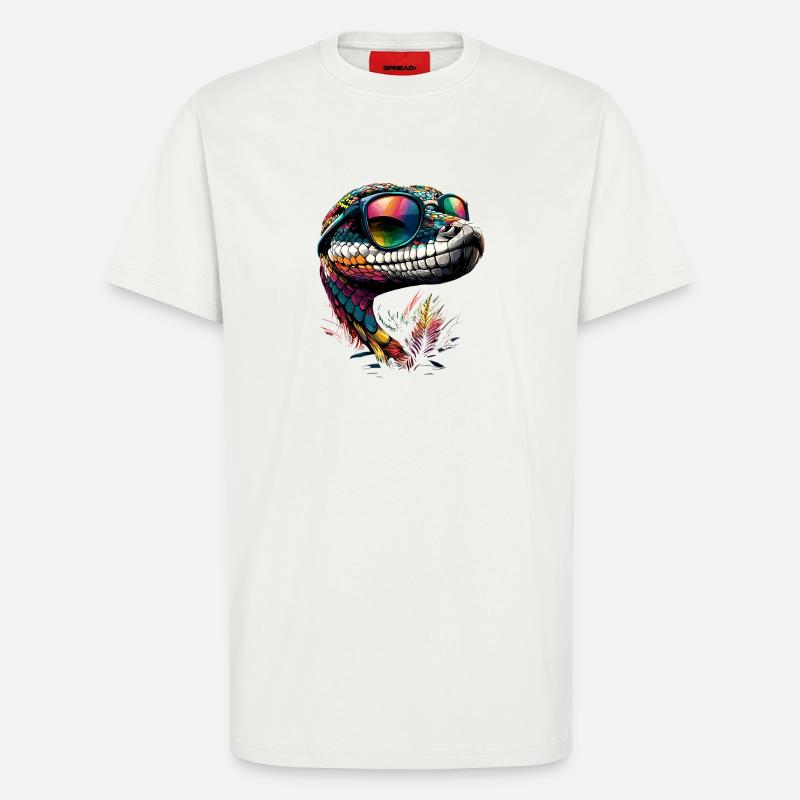 Schlange Python Kobra Klapperschlange Schlangen - T-Shirt - made by SPREAD - OFF WHITE