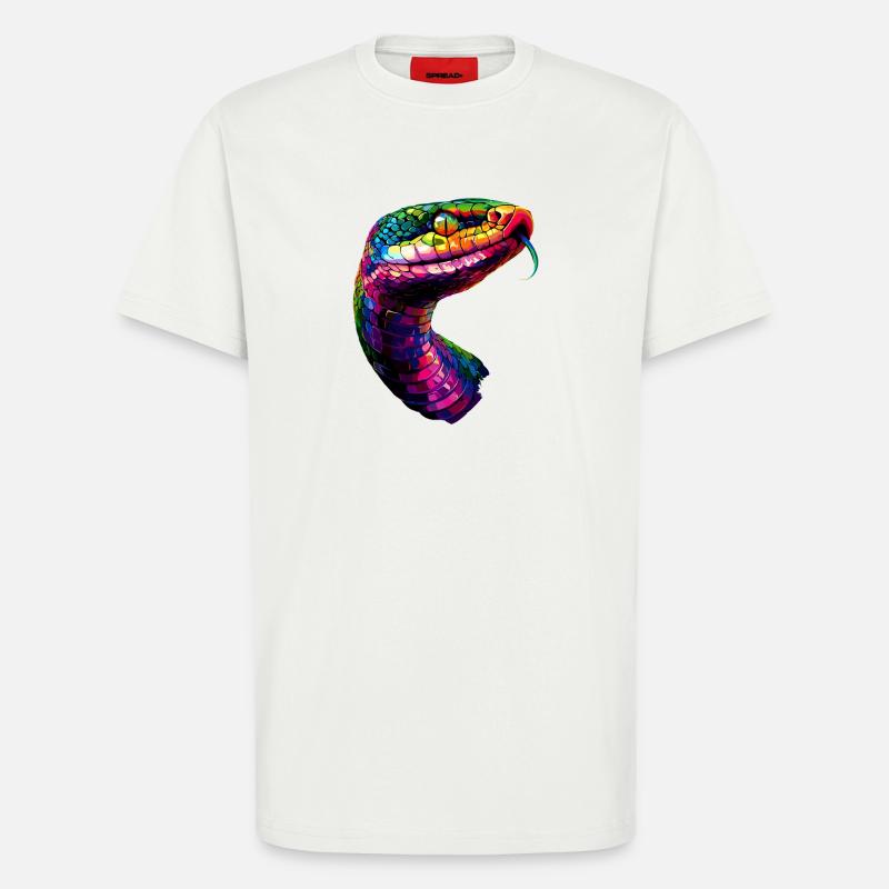 Schlange Python Kobra Klapperschlange Schlangen - T-Shirt - made by SPREAD - OFF WHITE