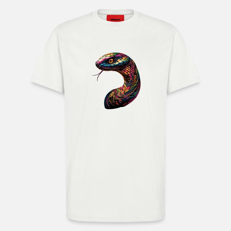 Schlange Python Kobra Klapperschlange Schlangen - T-Shirt - made by SPREAD - OFF WHITE