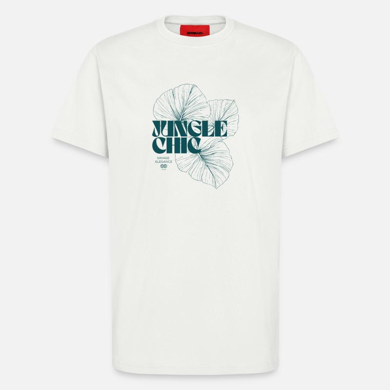 Botanical Jungle Monstera Leaf Pattern Design - T-Shirt - made by SPREAD - OFF WHITE