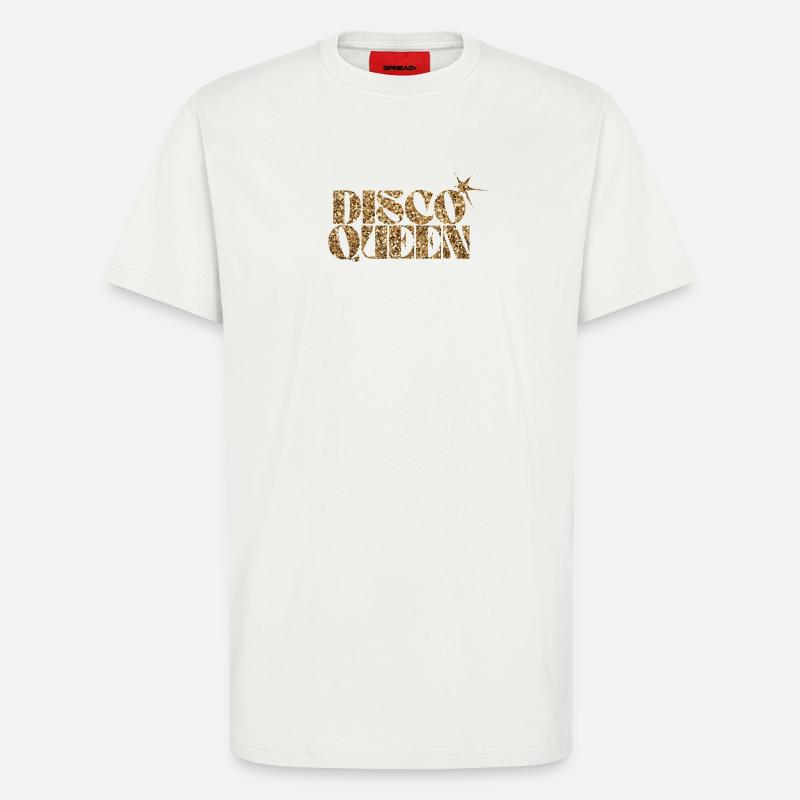 Disco Queen Glitzer Text Design - T-Shirt - made by SPREAD - OFF WHITE