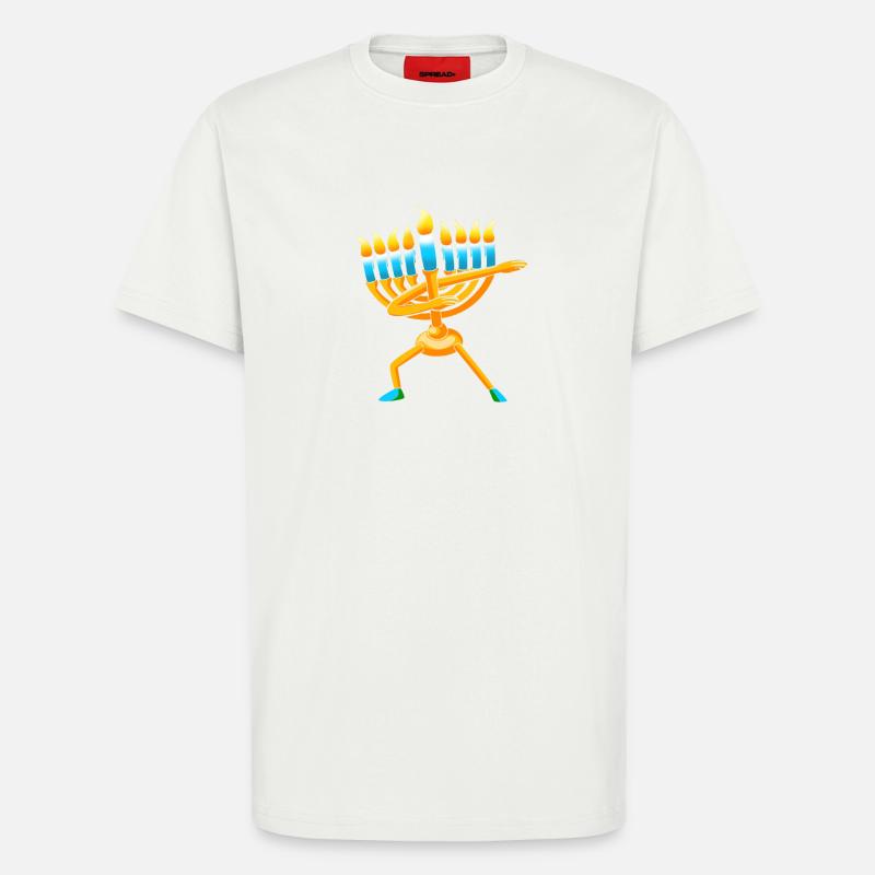 Hanoukka Hanoukka Hanoucca - T-shirt bio décontracté fabriqué en UE - OFF WHITE