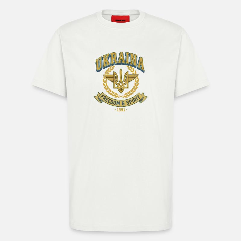 Emblem des ukrainischen Freiheitsgeistes - T-Shirt - made by SPREAD - OFF WHITE