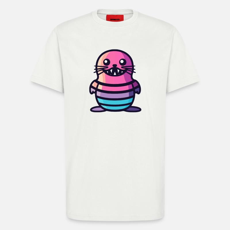 Robbe Tier Halloween Comic Lustig - T-Shirt - made by SPREAD - OFF WHITE