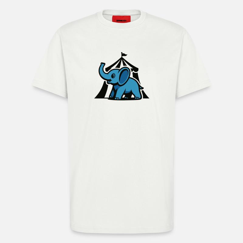 Blue Circus Elephant - T-Shirt - made by SPREAD - OFF WHITE