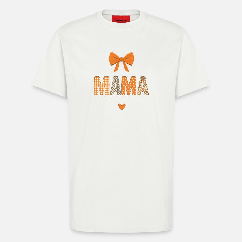 Orange Mom Patchwork Muster - T-Shirt - made by SPREAD - OFF WHITE