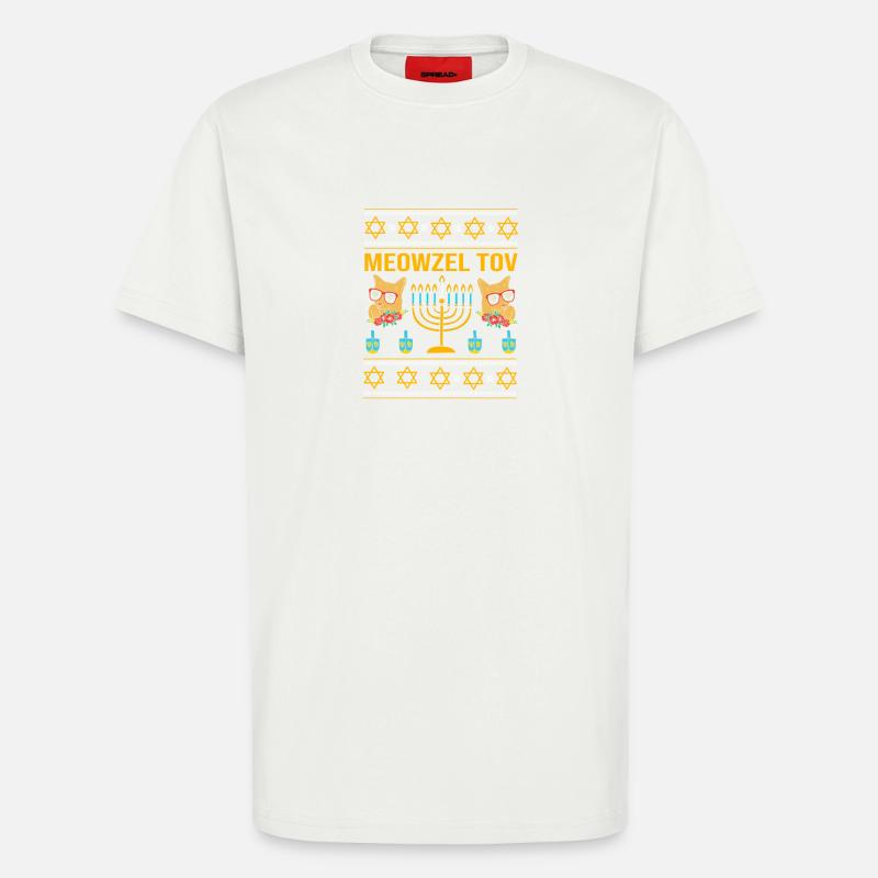 Hanoukka Hanoukka Hanoukka - T-shirt bio décontracté fabriqué en UE - OFF WHITE