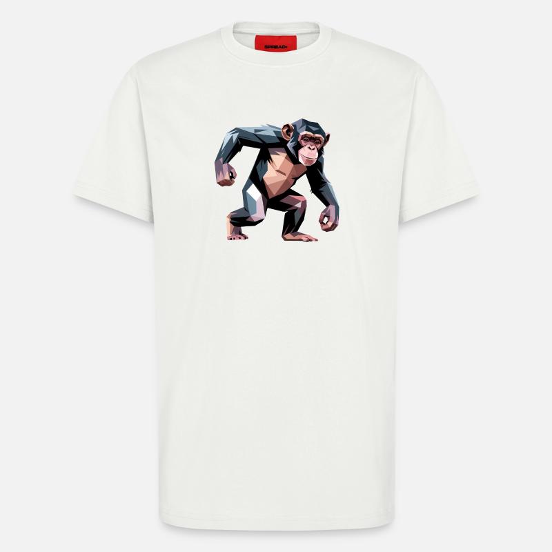 Monkey - Cool Low Poly Logo - T-Shirt - made by SPREAD - OFF WHITE