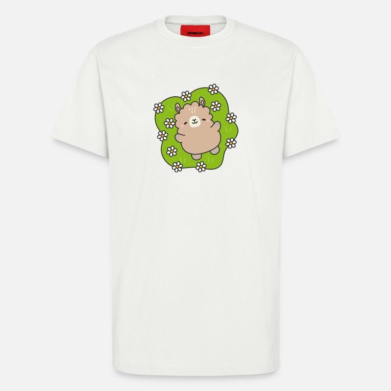 Glücklicher Bär im Blumengarten - T-Shirt - made by SPREAD - OFF WHITE