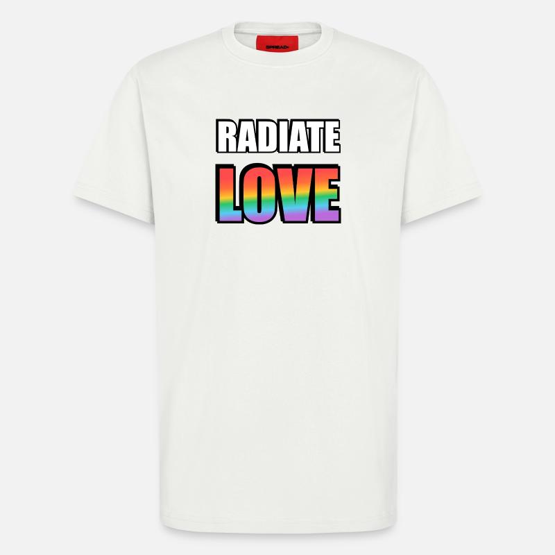 Strahlen Sie Liebe Regenbogen aus - T-Shirt - made by SPREAD - OFF WHITE