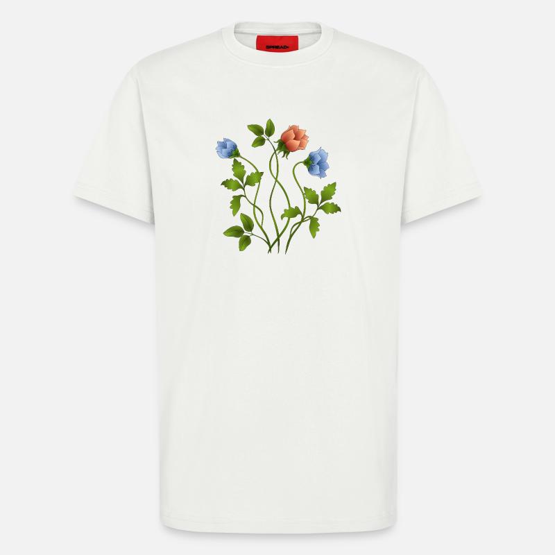 Fleur - T-shirt bio décontracté fabriqué en UE - OFF WHITE