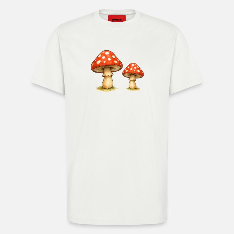 Red Toadstool Duo - T-Shirt - made by SPREAD - OFF WHITE