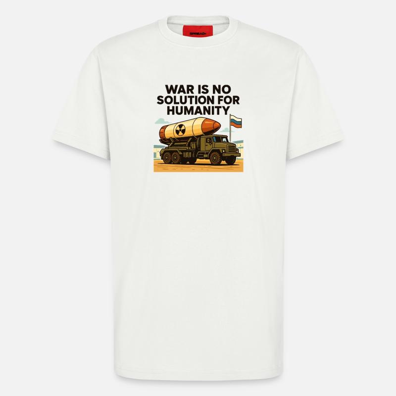 War is not a solution - T-Shirt - made by SPREAD - OFF WHITE