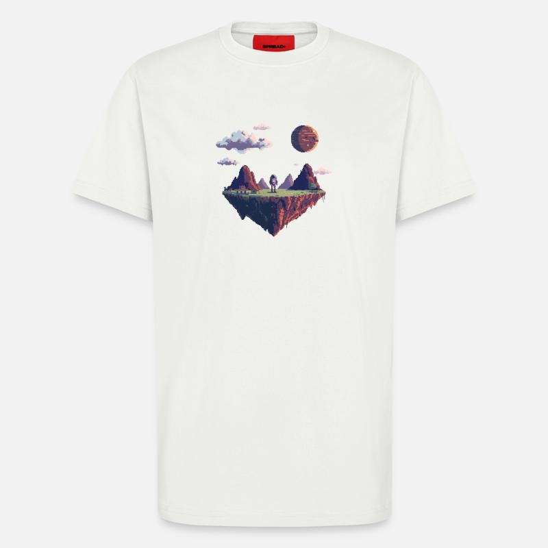 8-Bit Pixel Astronaut auf Schwebender Insel - T-Shirt - made by SPREAD - OFF WHITE