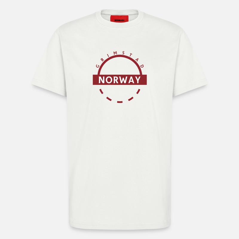 Grimstad Norwegen Rundes Abzeichen - T-Shirt - made by SPREAD - OFF WHITE
