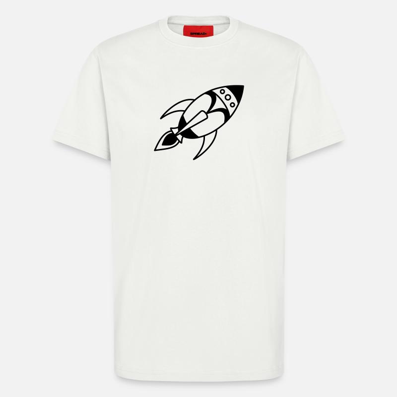 Retro Space Rocket – Weltall Raumschiff Design - T-Shirt - made by SPREAD - OFF WHITE