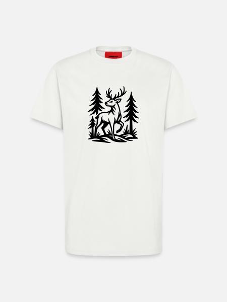 chevreuil - T-shirt bio décontracté fabriqué en UE - OFF WHITE