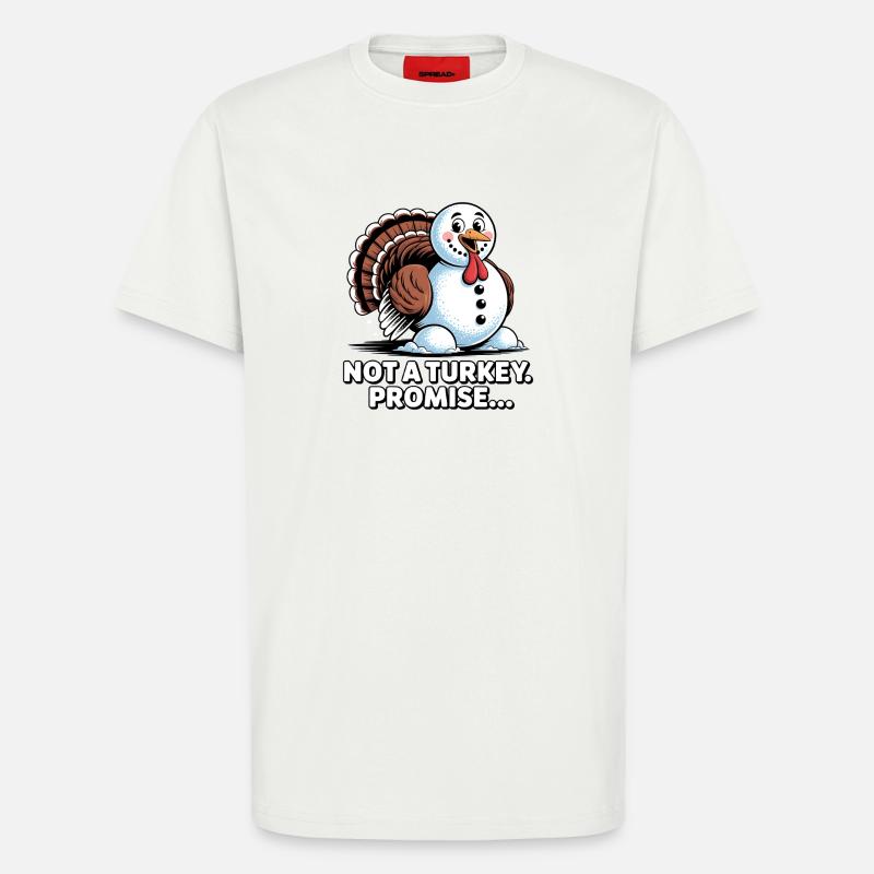 Pas de dinde pour le dîner - T-shirt bio décontracté fabriqué en UE - OFF WHITE