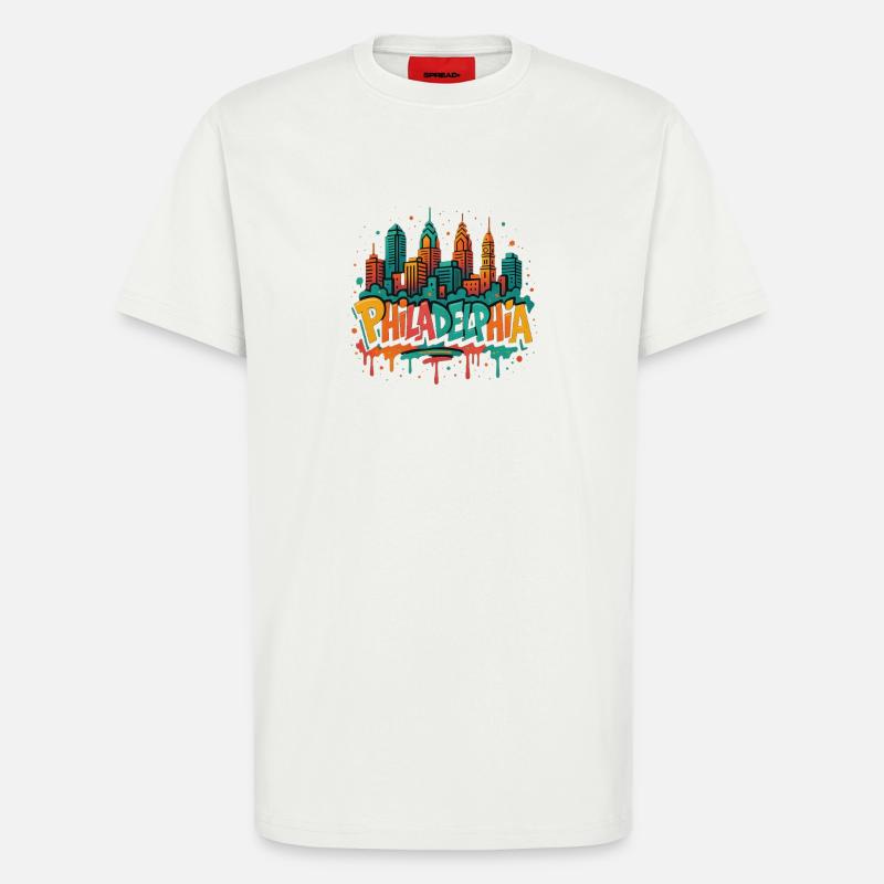 Philly Graffiti Skyline - T-Shirt - made by SPREAD - OFF WHITE