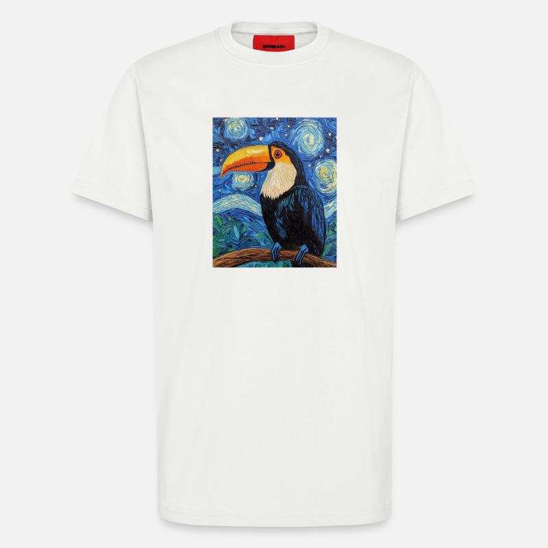Tukan Vogel Van Gogh Style - T-Shirt - made by SPREAD - OFF WHITE