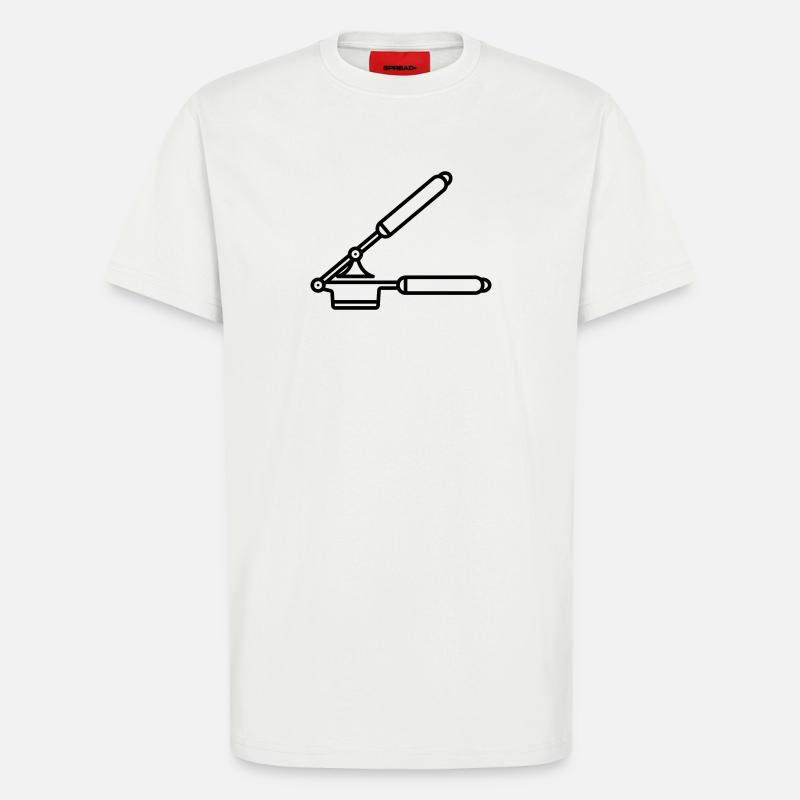  Knoblauch Presse oder Spätzle Presse - T-Shirt - made by SPREAD - OFF WHITE