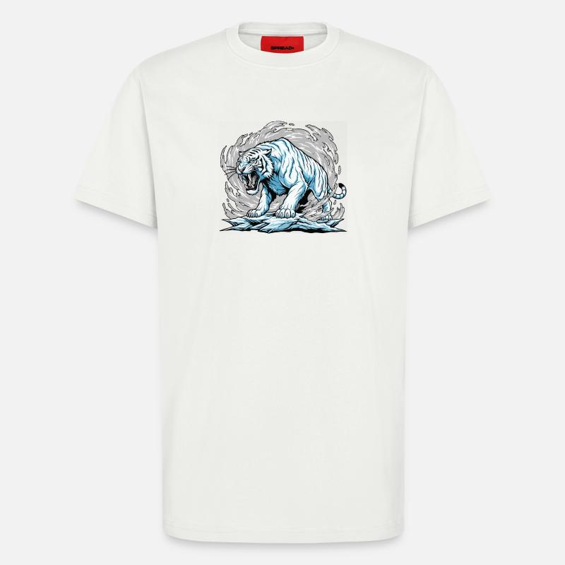 Der gefrorene Tiger im Golf - T-Shirt - made by SPREAD - OFF WHITE