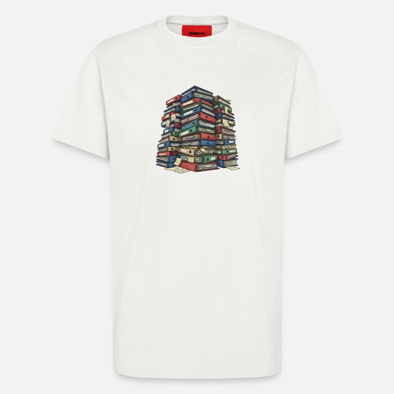 Folder Stack Office Chaos - T-Shirt - made by SPREAD - OFF WHITE