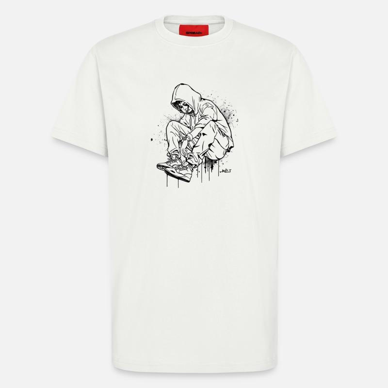 Silhouette Kapuzenpullover Graffiti - T-Shirt - made by SPREAD - OFF WHITE