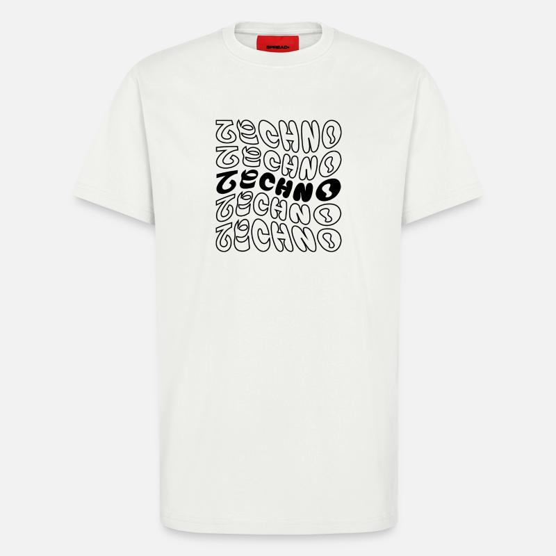 Conception de logo Techno wavy. - T-shirt bio décontracté fabriqué en UE - OFF WHITE