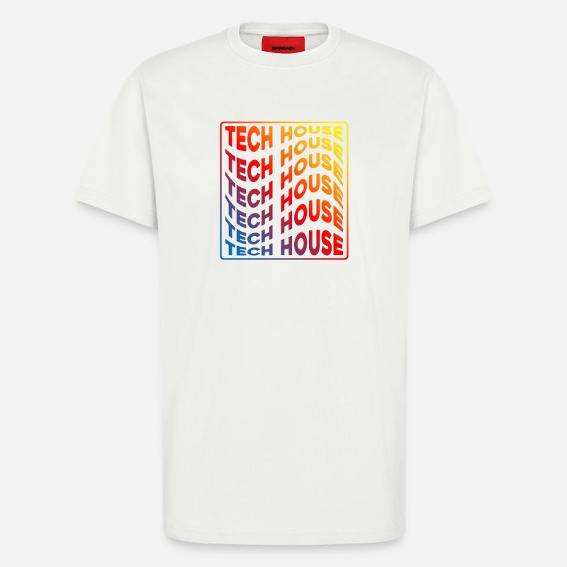 Tech House Neon Gradient Repeats - T-Shirt - made by SPREAD - OFF WHITE