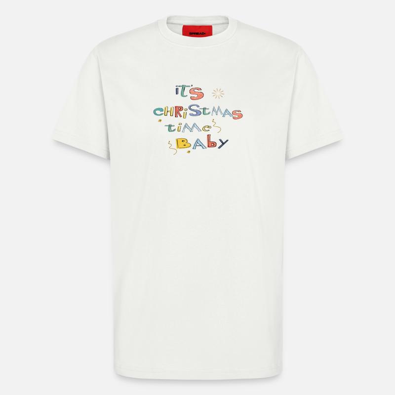 C’est la période de Noël - T-shirt bio décontracté fabriqué en UE - OFF WHITE