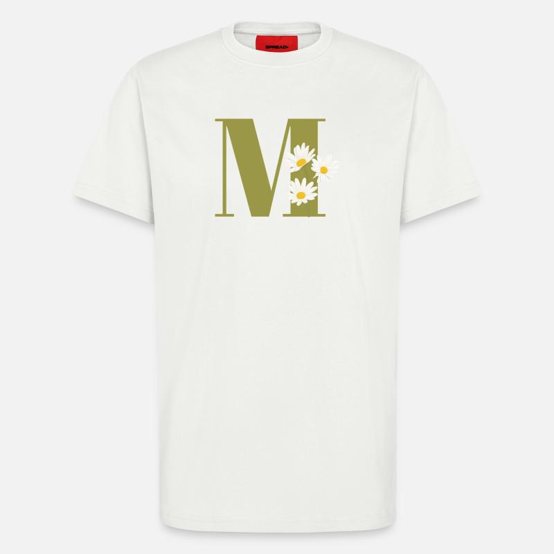 Buchstabe m grüne Gänseblümchen - T-Shirt - made by SPREAD - OFF WHITE