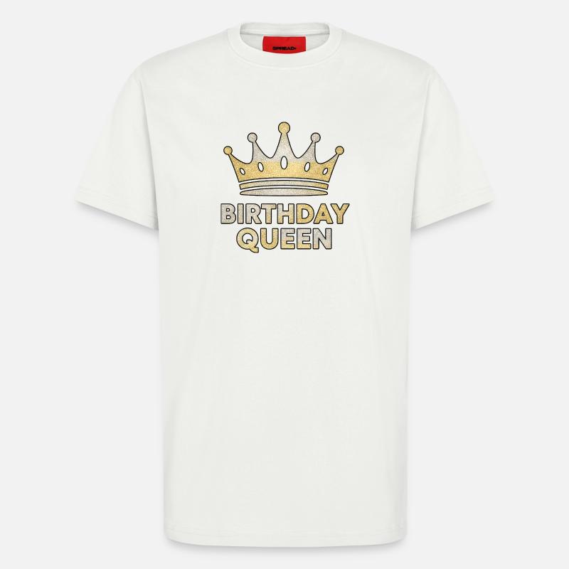 Birthday Queen – Glitzer Krone Design - T-Shirt - made by SPREAD - OFF WHITE