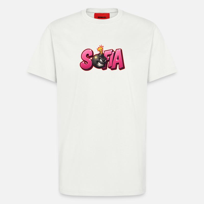 Sofia Graffiti Name Bomb Graffité 3D - T-shirt bio décontracté fabriqué en UE - OFF WHITE