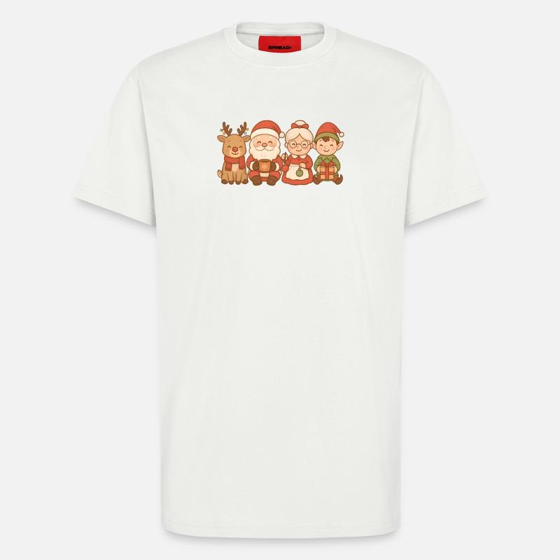 Weihnachtsmann & Weihnachtsfrau – Herrenmode, Dame - T-Shirt - made by SPREAD - OFF WHITE