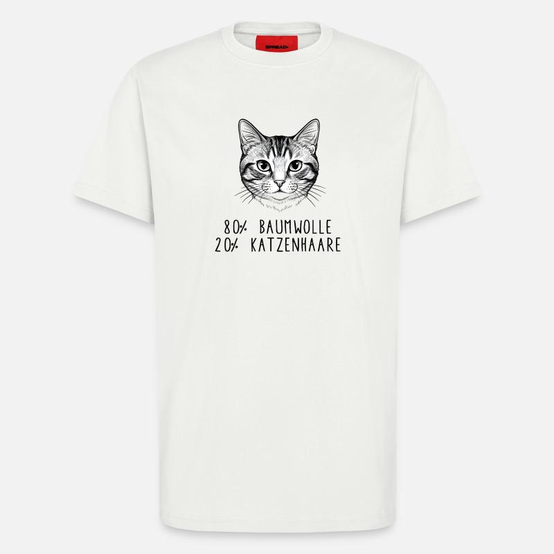 Witziges Katzenhaar Baumwolle Spruch Design - T-Shirt - made by SPREAD - OFF WHITE