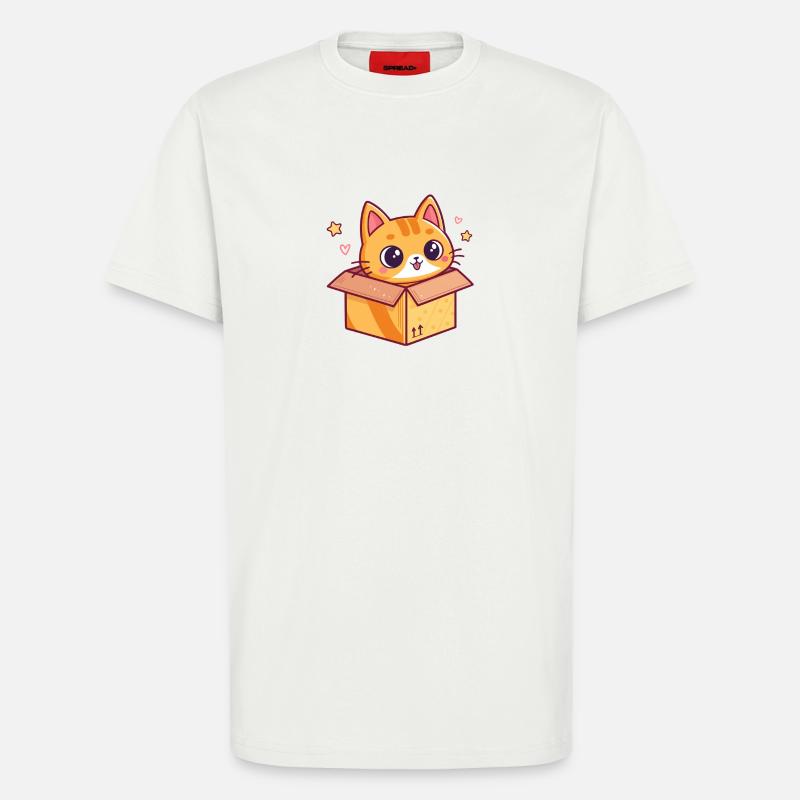 Glückliches Kätzchen in einem Pappkarton - T-Shirt - made by SPREAD - OFF WHITE
