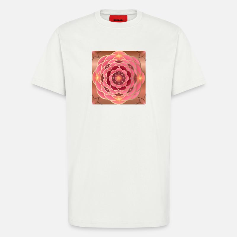 Hell goldene roséfarbene Mandalas - T-Shirt - made by SPREAD - OFF WHITE