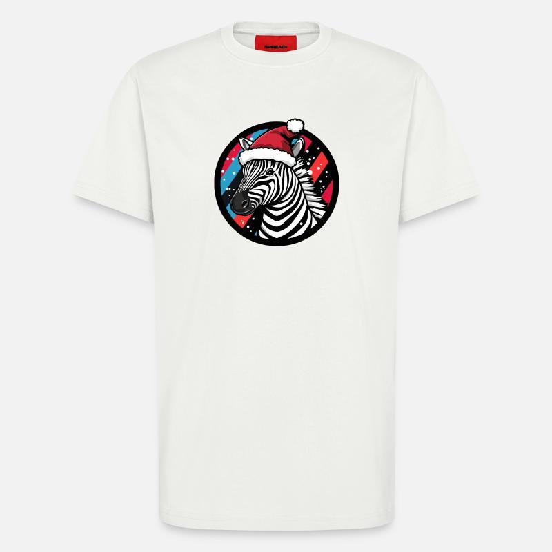 Zebra with Santa hat - T-Shirt - made by SPREAD - OFF WHITE