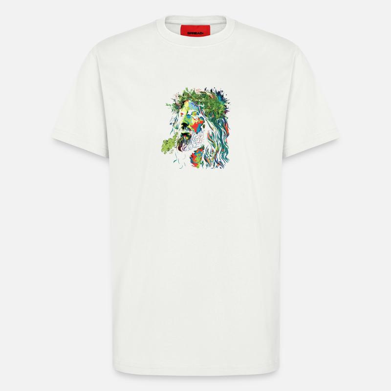 Jesus Rastafari Farbexplosion - T-Shirt - made by SPREAD - OFF WHITE