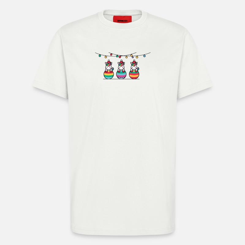 3 Einhörner Weihnachtskugeln Freunde - T-Shirt - made by SPREAD - OFF WHITE