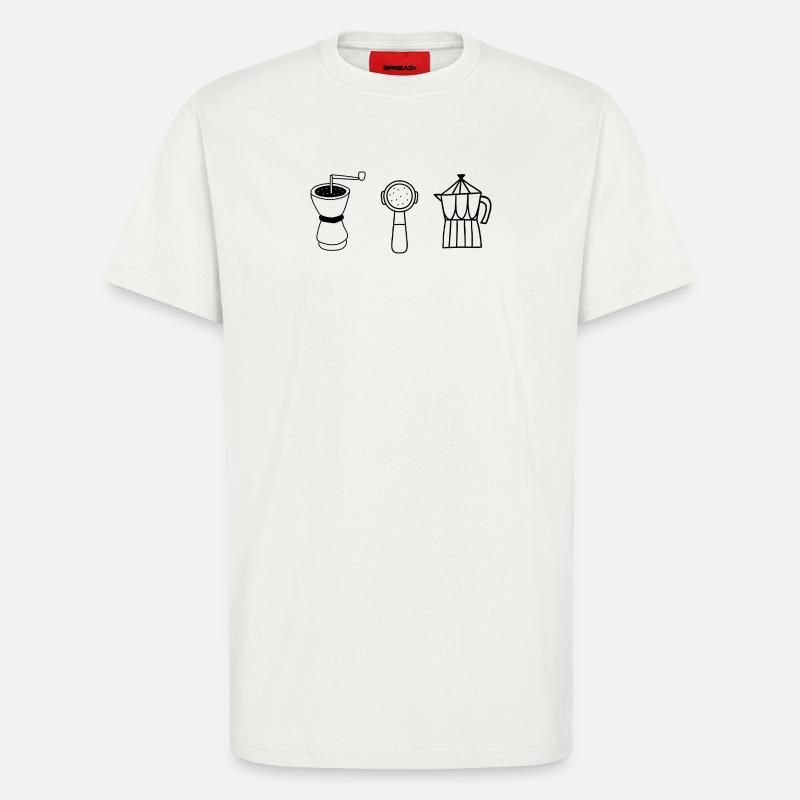 Évolution café  - T-shirt bio décontracté fabriqué en UE - OFF WHITE