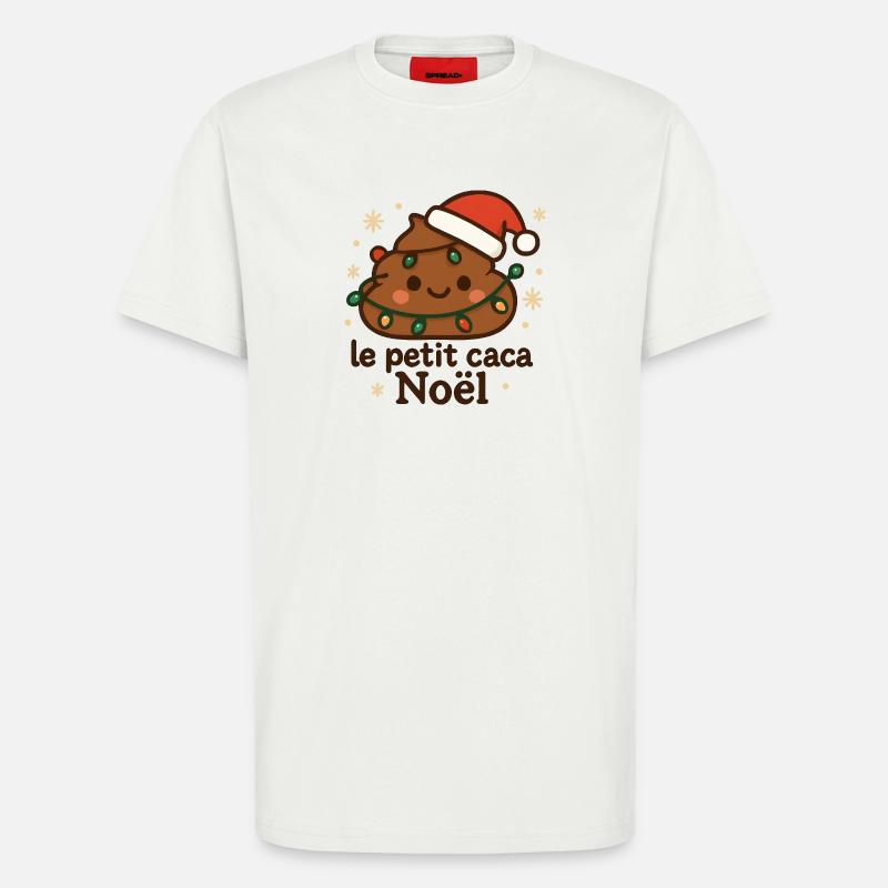Petit cacao Noël éclairé avec guirlande - T-shirt bio décontracté fabriqué en UE - OFF WHITE
