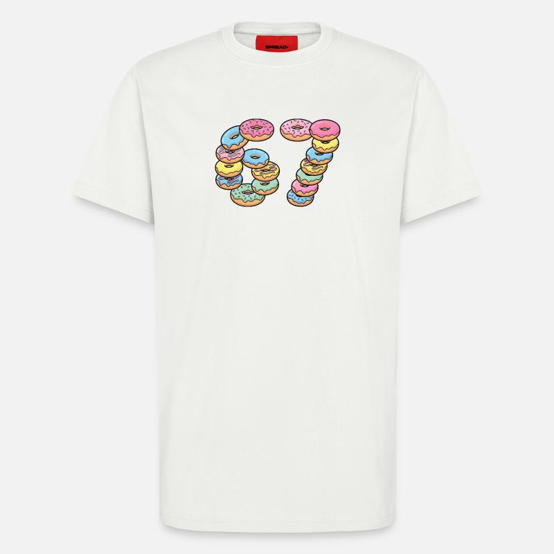 Pastel Donut Stack 67 Muster - T-Shirt - made by SPREAD - OFF WHITE