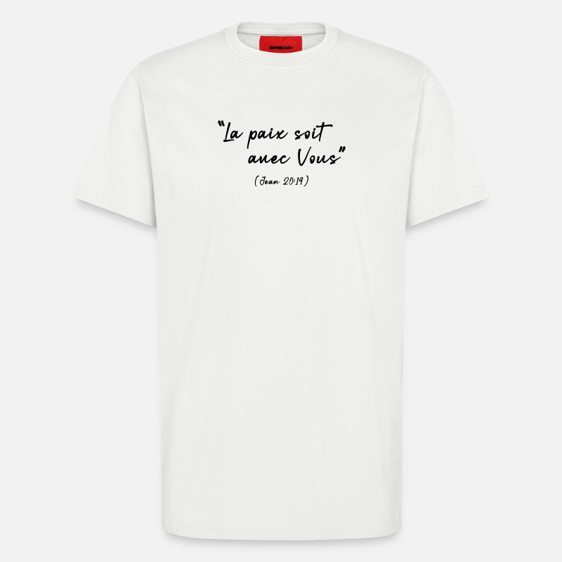 Friede sei mit dir (Johannes 20,19) - T-Shirt - made by SPREAD - OFF WHITE