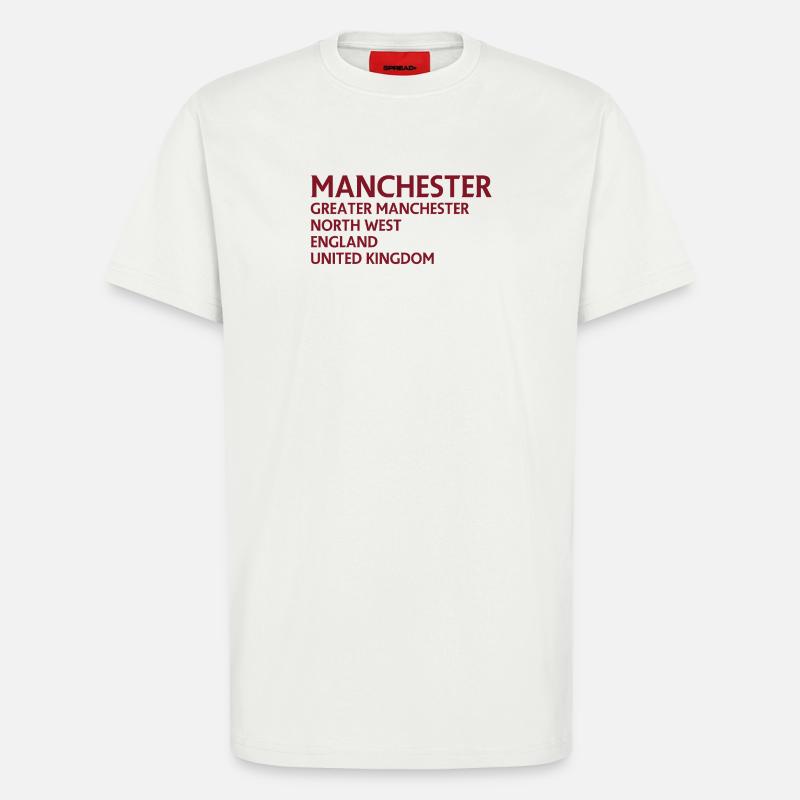 Manchester Name Stack Typography - T-Shirt - made by SPREAD - OFF WHITE