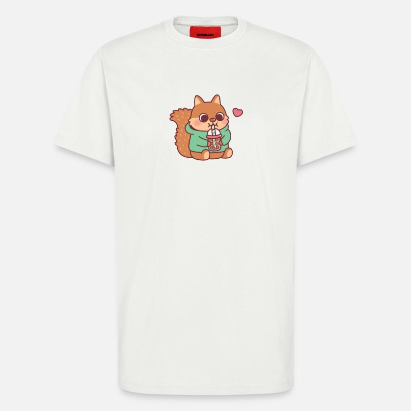 Süßes Eichhörnchen liebt Boba-Tee - T-Shirt - made by SPREAD - OFF WHITE