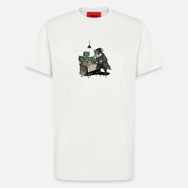 Hacker-Ratte Detektiv Deep-State Spurensuche - T-Shirt - made by SPREAD - OFF WHITE