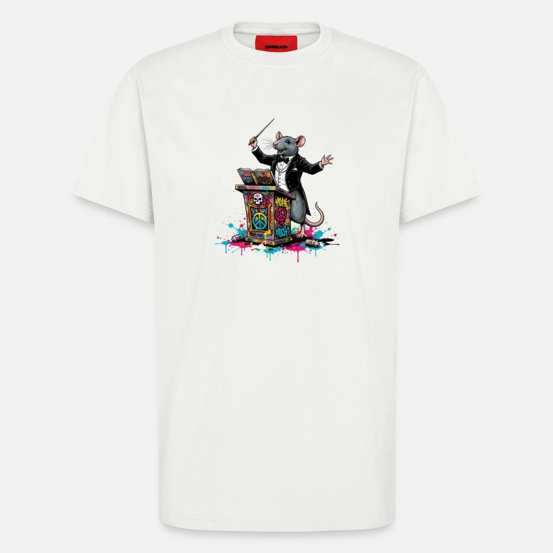 Dirigent | Graffiti-Ratten-DJ Gala - T-Shirt - made by SPREAD - OFF WHITE