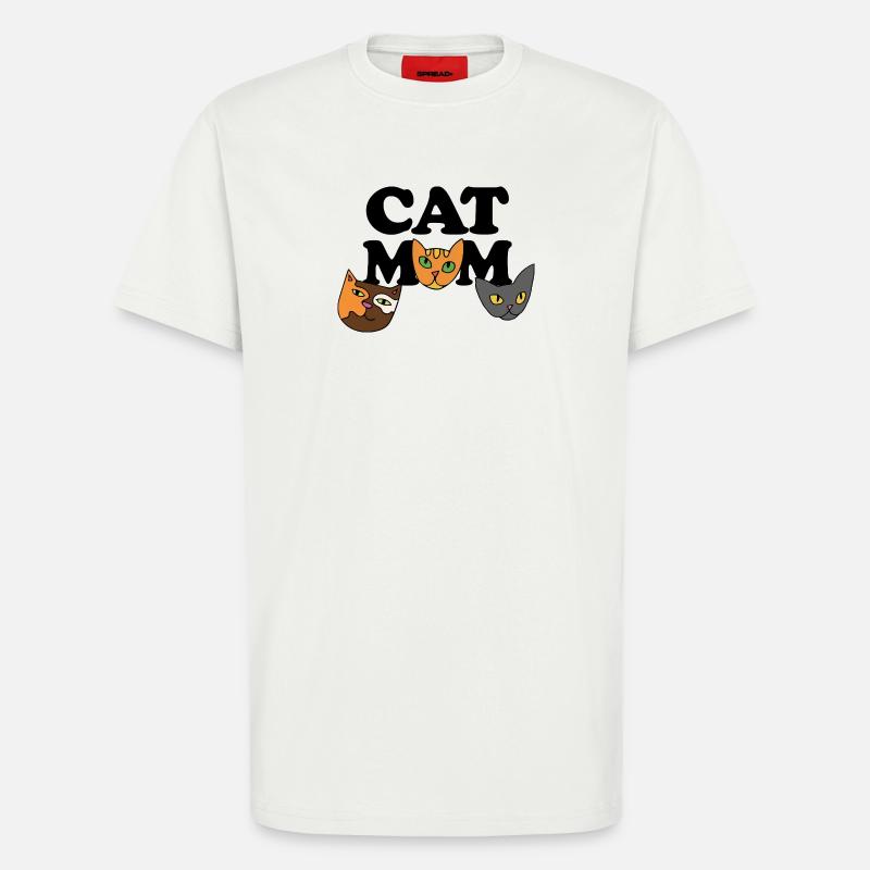 Three Cat Faces in Bold Palette - T-Shirt - made by SPREAD - OFF WHITE